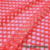 Bright Neon Coral Color Big Hole Fishnet Fabric @flukyfabrics