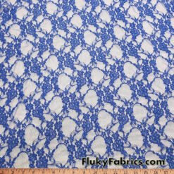 Dark Royal Blue 4-Way Stretch Lace Fabric – Lightweight and Sheer