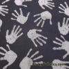 Gray Handprint Power Mesh Fabric – Black Sheer 4-Way Stretch Nylon Spandex