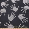 Gray Handprint Power Mesh Fabric – Black Sheer 4-Way Stretch Nylon Spandex @flukyfabrics