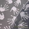 Gray Handprint Power Mesh Fabric – Black Sheer 4-Way Stretch Nylon Spandex