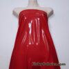 Rich Red Imitation Latex Fabric – Glossy Liquid Look with 4-Way Stretch