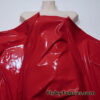 Rich Red Imitation Latex Fabric – Glossy Liquid Look with 4-Way Stretch