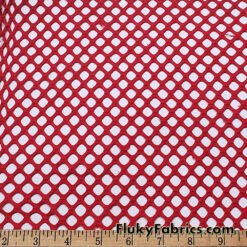 Ruby Red Color Big Hole Fishnet Fabric