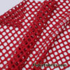 Ruby Red Color Big Hole Fishnet Fabric