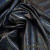 Black with Iridescent Hologram Foil Spandex Fabric: Suncatcher 4-Way Stretch