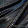 Black with Iridescent Hologram Foil Spandex Fabric: Suncatcher 4-Way Stretch