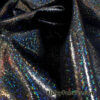 Black with Iridescent Hologram Foil Spandex Fabric: Suncatcher 4-Way Stretch