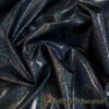 Black with Iridescent Hologram Foil Spandex Fabric: Suncatcher 4-Way Stretch