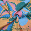 Colorful Tropical Leaves Print Nylon Spandex Fabric