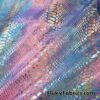 Cotton Candy Pink and Blue Tie Dye with Snake Metallic Foil Design Nylon Spandex