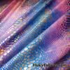 Cotton Candy Pink and Blue Tie Dye with Snake Metallic Foil Design Nylon Spandex