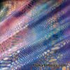 Cotton Candy Pink and Blue Tie Dye with Snake Metallic Foil Design Nylon Spandex