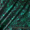 Green Splatter Metallic Foil, Shiny Black Stretch Mystique Nylon Spandex Fabric