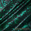 Green Splatter Metallic Foil, Shiny Black Stretch Mystique Nylon Spandex Fabric