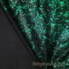 Green Splatter Metallic Foil, Shiny Black Stretch Mystique Nylon Spandex Fabric