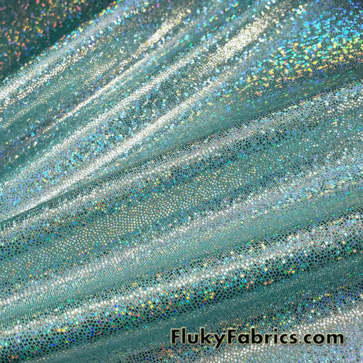 Light Aqua Iridescent Spandex Fabric: Suncatcher 4-Way Stretch