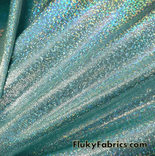 Light Aqua Iridescent Spandex Fabric: Suncatcher 4-Way Stretch