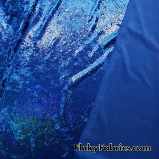 Royal Blue Ice Velvet with Mystique Iridescent Foggy Foil