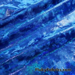 Royal Blue Ice Velvet with Mystique Iridescent Foggy Foil