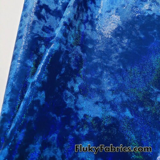 Royal Blue Ice Velvet with Mystique Iridescent Foggy Foil