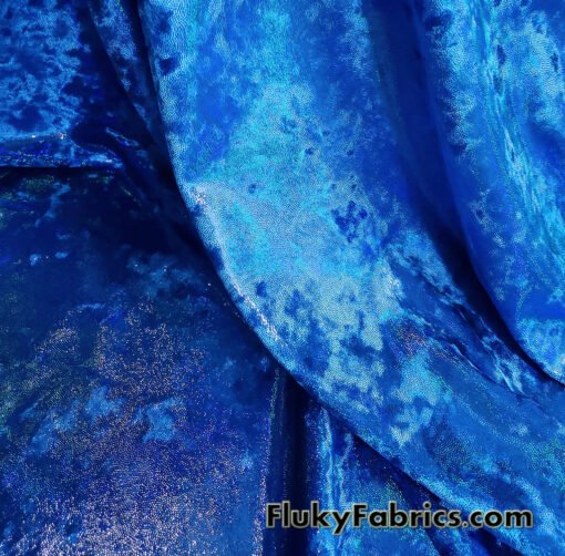 Royal Blue Ice Velvet with Mystique Iridescent Foggy Foil