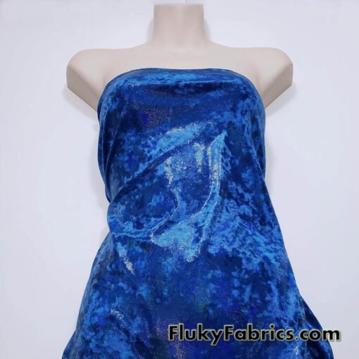 Royal Blue Ice Velvet with Mystique Iridescent Foggy Foil