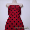 Red Polka Dot Poly Spandex Fabric