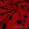 Red Polka Dot Poly Spandex Fabric