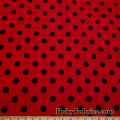 Red Polka Dot Poly Spandex Fabric