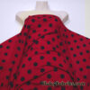Red Polka Dot Poly Spandex Fabric