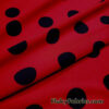 Red Polka Dot Poly Spandex Fabric
