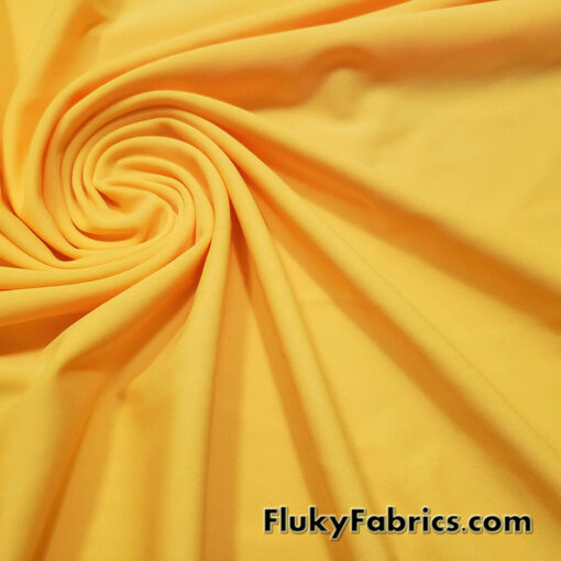 Sunshine Yellow Matte 4-Way Stretch Nylon Spandex Fabric by The Yard