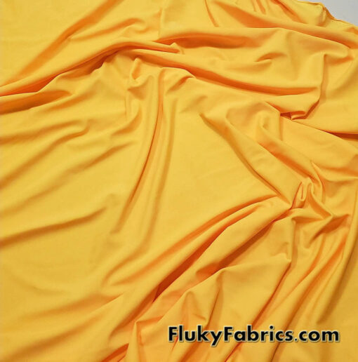 Sunshine Yellow Matte 4-Way Stretch Nylon Spandex Fabric by The Yard