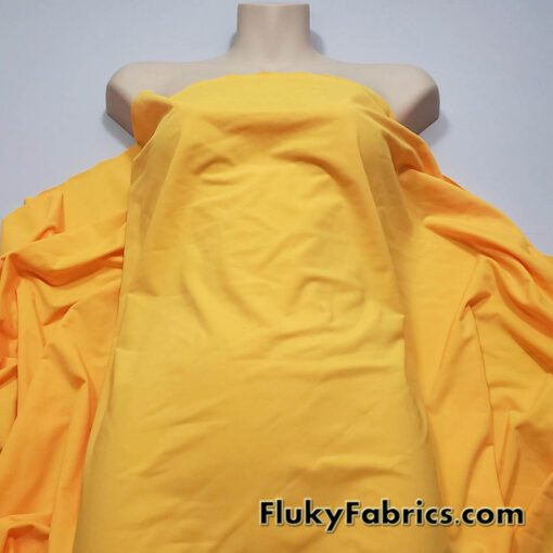 Sunshine Yellow Matte 4-Way Stretch Nylon Spandex Fabric by The Yard