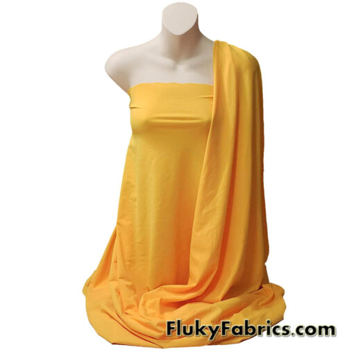 Sunshine Yellow Matte 4-Way Stretch Nylon Spandex Fabric by The Yard