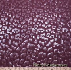 Wine Foil Leopard Poly Spandex Fabric