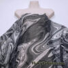 Silver Glitter Marble Swirl Stretch Mesh Fabric