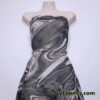 Silver Glitter Marble Swirl Stretch Mesh Fabric