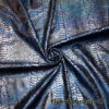 Slick Oil Black Dragon Scales Metallic Foil Velvet Fabric