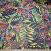 Tropical Floral Stretch Mesh Fabric – Colorful Jungle Leaves & Flowers Print