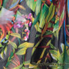 Tropical Floral Stretch Mesh Fabric – Colorful Jungle Leaves & Flowers Print