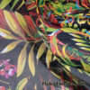 Tropical Floral Stretch Mesh Fabric – Colorful Jungle Leaves & Flowers Print