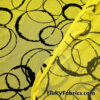 Yellow Black Velvet Circle Mesh Fabric
