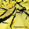 Yellow Black Velvet Circle Mesh Fabric