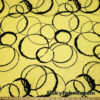 Yellow Black Velvet Circle Mesh Fabric