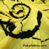 Yellow Black Velvet Circle Mesh Fabric