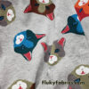 Colorful Cat Faces Cotton Jersey Fabric by the Yard – Slightly Flawed (Sold As Is)