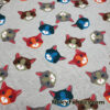 Colorful Cat Faces Cotton Jersey Fabric by the Yard – Slightly Flawed (Sold As Is)