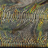 Iridescent Gold Snake Foil on Black Nylon Spandex 4-Way Stretch